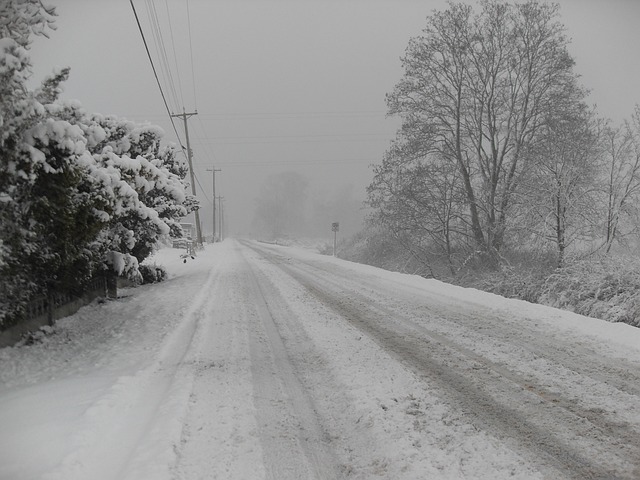 silnice v zimě